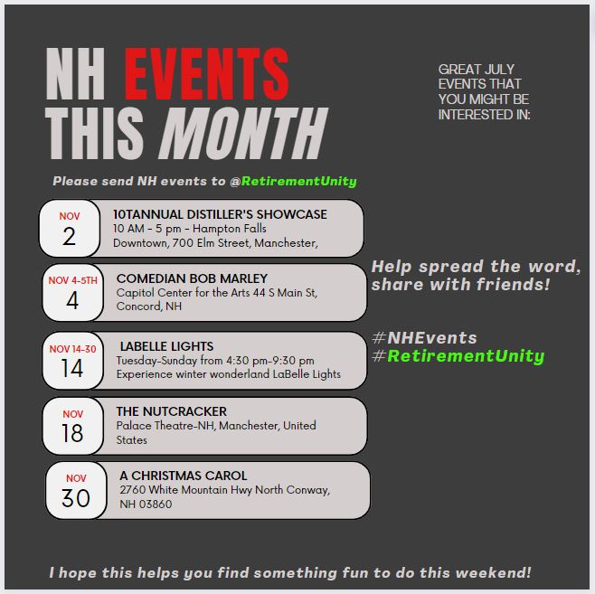 November Events in New Hampshire